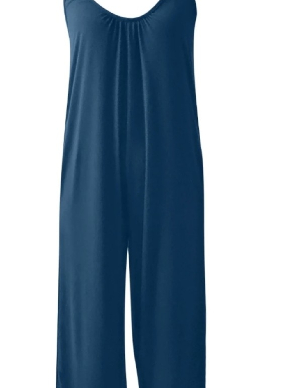 Sleeveless Navy Wide-Leg Jumpsuit - Picture 3 of 5